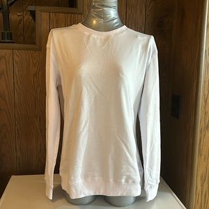 White crew neck sweatshirt